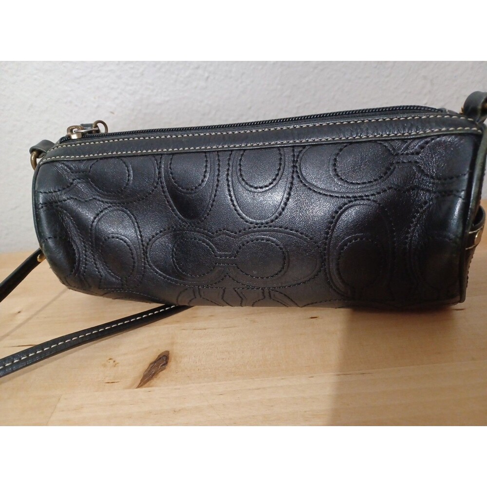 Vintage small Coach Rollbag in black Leather Signature - Picture 2 of 14